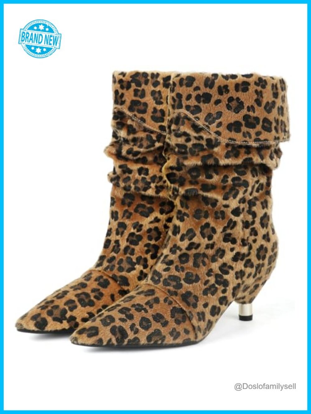 Faux Suede Slouchy Kitten Heel Ankle Boots Wide Calf Pointed Toe Slip On Booties